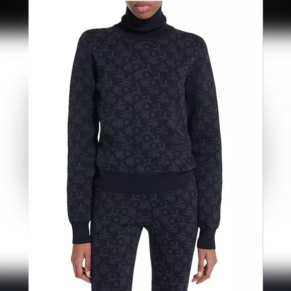 The Kooples Logo Black & Gray Turtle-Neck Sweater - Picture 6 of 10